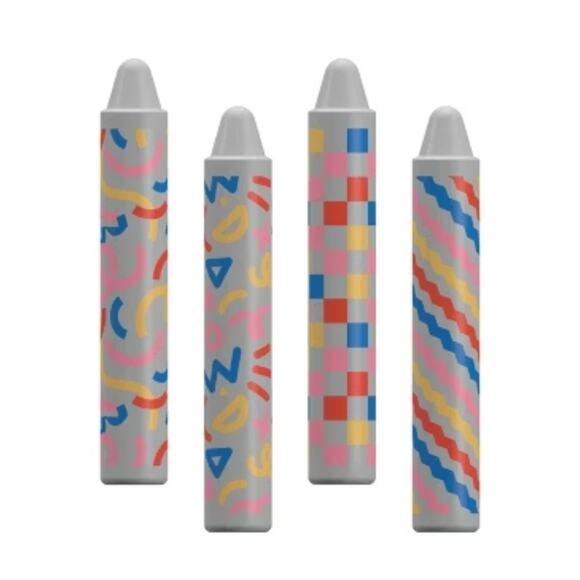 New Kids Stylus 4 Pack for Tablet & iPad | Fun Grey Patterned Pens - Picture 1 of 1